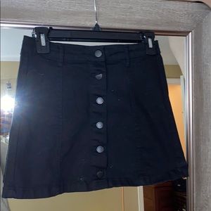 black mini skirt